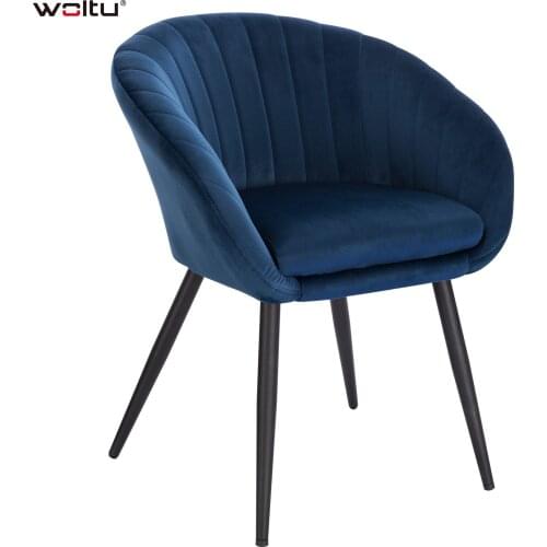 1PC Living Room Dining Chairs Upholstered Chair Armchair with Armrests Backrest Kitchen Furniture Meubles Makeup Stool Home