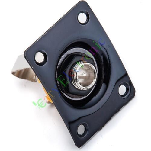 Wholesale and retail 4pc Black Square Jack Plate Socket to fit LP Tele Style Electronic Guitar Parts free shipping