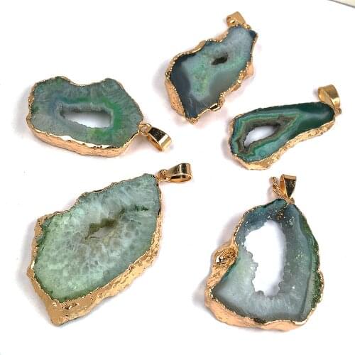 Natural Stone Necklace & Pendants Irregular Natural Stone Gems Pendants for Jewelry Making Charms DIY necklace accessories