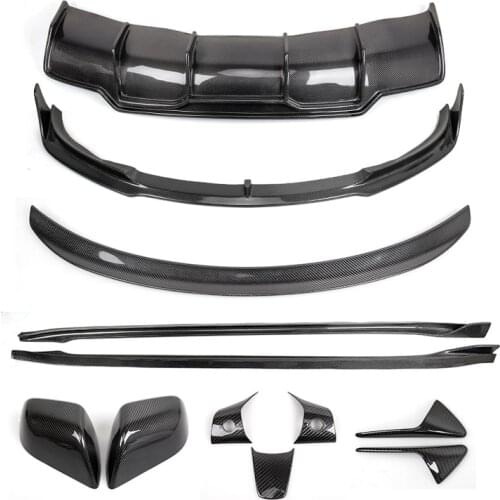 Suitable For Model Tesla 3 Modified v Small Surround Carbon Fiber Front Spade Skirt Rear Lip Tail