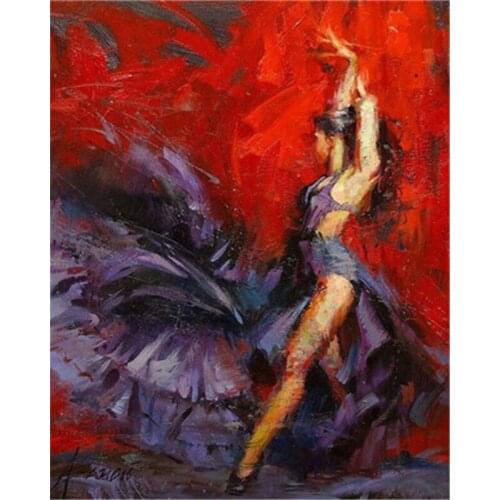 5D Full Square Diamond Painting Sexy Dancer In Red Portrait Diamond Embroidery Cross Stitch Rhinestones Home Decor