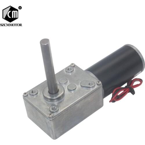 DC12V 24V Strong Torque Worm Gearbox Reduction Reversed Type-D Long Shaft High-Power Worm Gear Motor Curtain Motor 5840-31zy