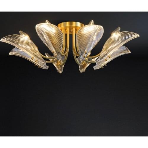 Luxury Copper Chandelier Living Room Bedroom Dining Room Chandellers Lamp Study Creative Villa Simple Postmodern Hanging Lights