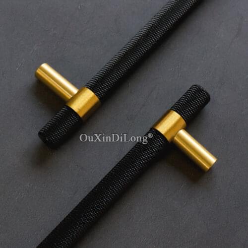 Luxury 2PCS Solid Brass Knurled Furniture Handles Drawer Pulls Cupboard Wardrobe Kitchen Shoe TV Wine Cabinet Pulls Knobs Black
