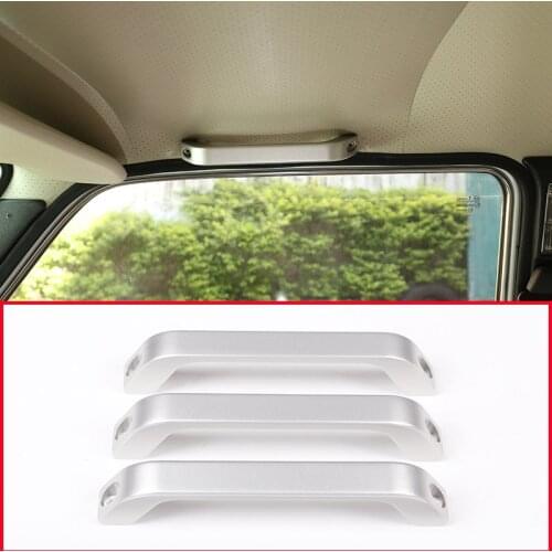 For LADA NIVA 2017-2020 Aluminum alloy Silver Roof Grip Handle Grab Car Accessories Interior 3pcs/set