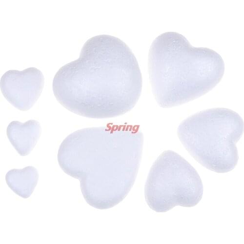 New 10pcs 3.5-10cm Polystyrene Styrofoam Foam Ball White Craft Heart-shaped For DIY Christmas Party Decoration Supplies Gifts
