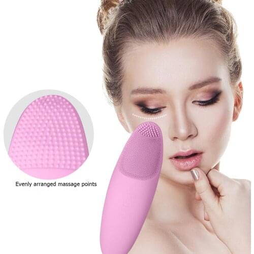 Silicone Face Cleansing Brush Waterproof Skin Friendly Vibration Skin Care Electric Facial Cleansing Massage Brush