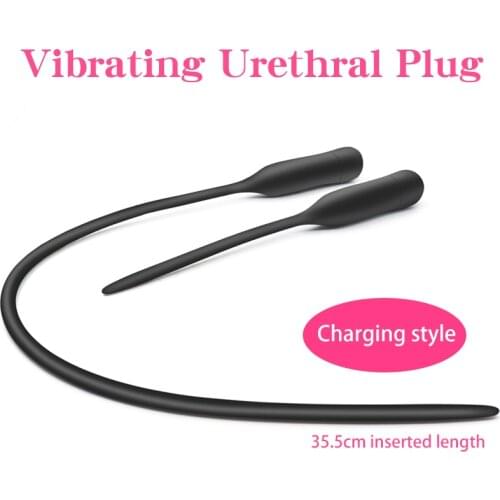 Silicone Urethral Vibrator Sound Catheter Usb Charging Uretral Dilator Vibrating Penis Plug Male Masturbator Sex Toys For Men
