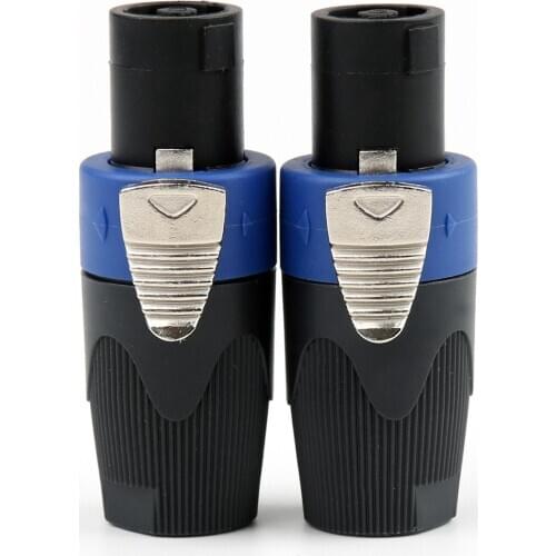 Areyourshop 2 Pcs Blue Speakon 4 Pin Male Plug Compatible Audio Cable Adapter