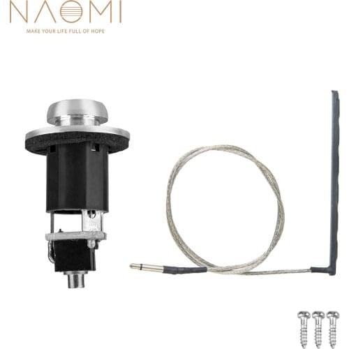 NAOMI 6.35MM Endpin Output Jack With Passive Piezo Cable Under-Saddle Pickup Stick For Acoustic Guitar Easy To Install