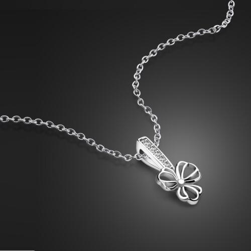 Genuine 100%925 sterling silver flower pendant necklace Delicate womens solid silver necklaces Wholesale fashion women jewelry
