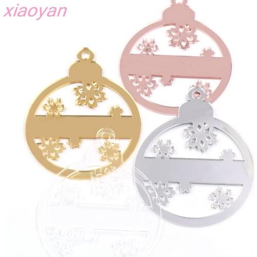 1pcs )127mm Christmas Bauble Holiday Tree Decorations Christmas Ornaments Family Gifts Gold Mirror Acrylic Tags