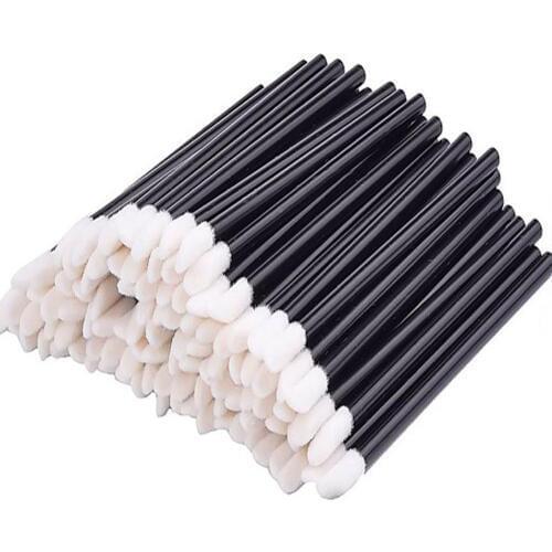 1000pcs Disposable Lip Brush Set Lipstick Gloss Wands Brush Cleaning Eyelash Eyebrow Make Up Applicators Tools Black