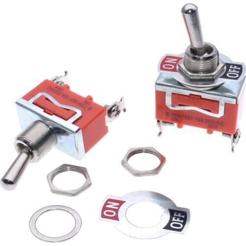 2PCS Stainless Steel Toggle Swith 12V Heavy Duty Toggle Flick Switch ON/OFF Car Dash Light Metal SPST P0.05