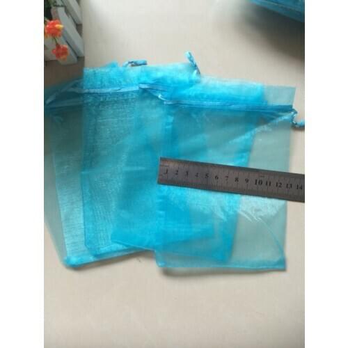 Free Shipping 200pcs Turquoise Organza Bags 13x18cm Christmas Wedding Gift Bags Jewelry Bags Gift packing Pouches