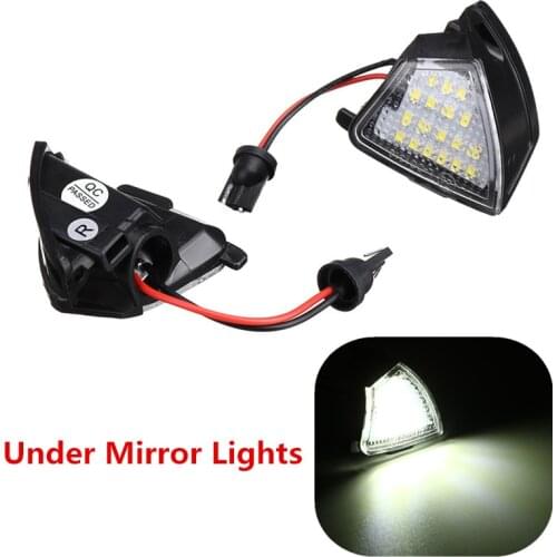 2pcs Error Free LED Car Under Mirror Light Puddle Lamp 12V For VW Golf 5 MK5 MKV GTI Passat B6 Jetta R32 Golf 6 Variant Sharan