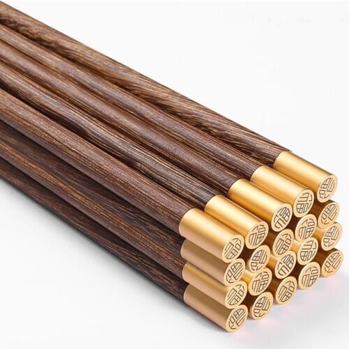 High Quality Chinese Chopsticks Handmade Natural Wenge Wood Chopsticks Set SandalWood Tableware Sushi Chopsticks Cutlery Set