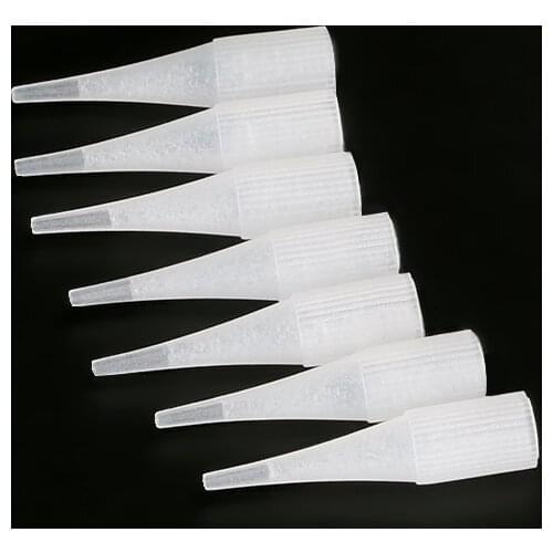 500Pcs Eyebrow Tattoo Needle Tips For Permanent Makeup Plastic Tattoo Caps Matched For 1R Needles