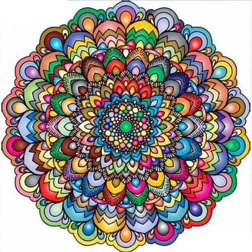 Full Drill Diamond Painting "Religious Mandala" DIY Picture Of Rhinestone Square round 5D Diamond Embroidery Cross Stitch Decor