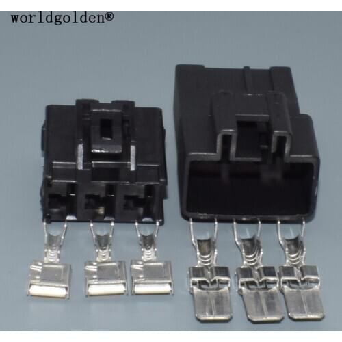 Worldgolden 3 Pin Auto 7.8mm Series High-power Automobile Wire Harness Male Female Connector 7282-3030 7283-3030