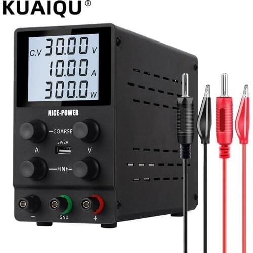 USB Digital Display Laboratory DC Power Supply Adjustable 0-30V 0-10A Voltage Regulator & Stabilizer 110V/220V Switched Source