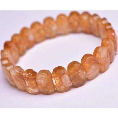 Wholesale Yellow Pattern Natural Crystal Bracelet Wealth Hand Row For Women Men Gift Crystal Fashion Jewelry