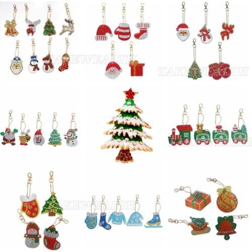 DIY Diamond Keychain Special Shaped Diamond Painting Keychain Keyring Cross Stitch Embroidery Women Bag KeyChain Christmas gifts