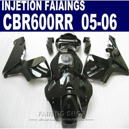 CBR600 RR 2005 2006 Fairings For Honda ( glossy black ) cbr 600rr 05 06 Injection molded Fairing kit l90