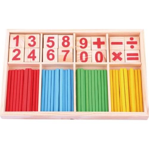 Wooden Toy Counting Blocks and Sticks Number Counting Childrens Counting Games Wooden Number Intelligence Stick