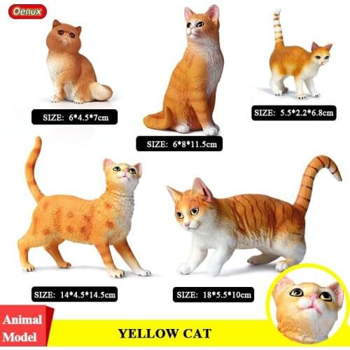 Oneux 5pcs/lot Cat Family Animals Model Toys PVC Cute Action Figure Persian Kitty Figurine Educational Toy for Kid Xmas Gift