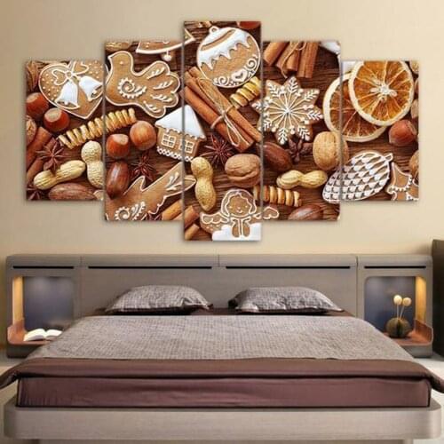 Pieces Wal5l Art Canvas Painting Bakery Fresh Baked Goods Poster Modern Home Decor Wall Living Room Decoration Canvas Framed