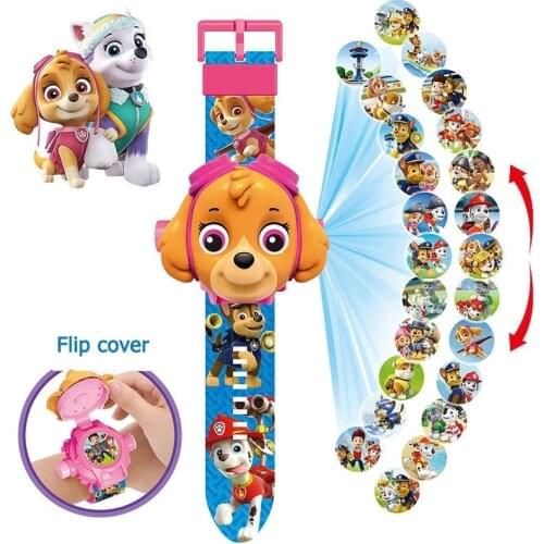 Paw Patrol Toy Chase Marshall Everest Digital Watch Projection Cartoon Pattern Timing Action Toy Childrens Christmas Gift