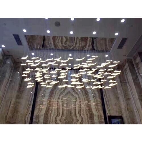 Custom non-standard hotel sales offices sand table engineering shopping malls wedding large hall corridor art chandelier bird