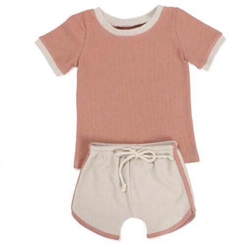 Kaiya angel Kids Unisex Clothing Set Short Sleeve Shorts Summer Boys Ribbon Outfits 2020 2pcs Toddler Girls Casual Clothes