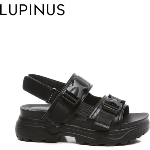 LUPINUS Summer Black Women Sandals Fashion Platform Women Roman Sandals 2021 New Chunky Heel Women Shoe Retro Women Beach Shoe