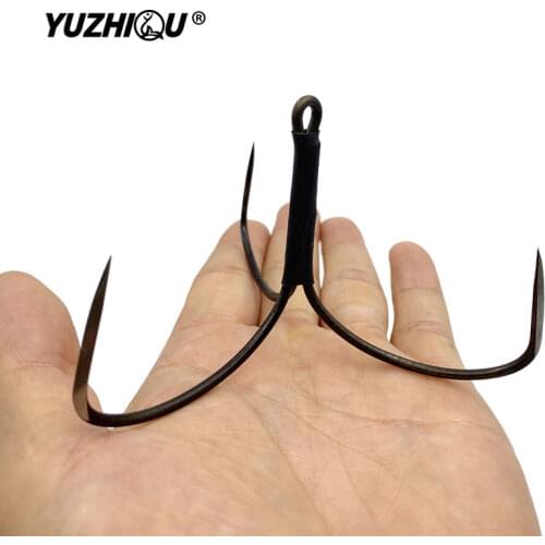 Sea Fishing HookAnchor hook blade black nickel hand-grinding three anchor hook medium large sharpened three hook fishing hooks