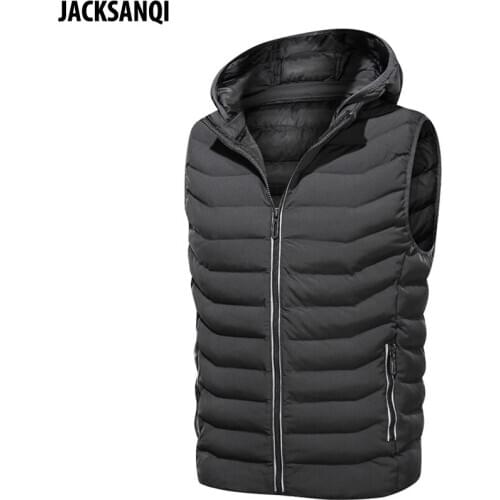 JACKSANQI Men Hiking Hooded Warm Vest Outdoor Sports Fleece Waistcoats Climbing Fishing Camping Thermal Sleeveless Jackets RA429