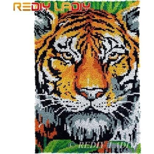 Latch Hook Kits Wild Beast Chunky Yarn Embroidery Crochet Tapestry Kits Needlework Hobbies & Crafts DIY Carpet Rug 57*87cm