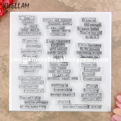 Words Letters I don't think Scrapbook DIY photo cards rubber stamp clear stamp transparent stamp 14x14cm 9020115