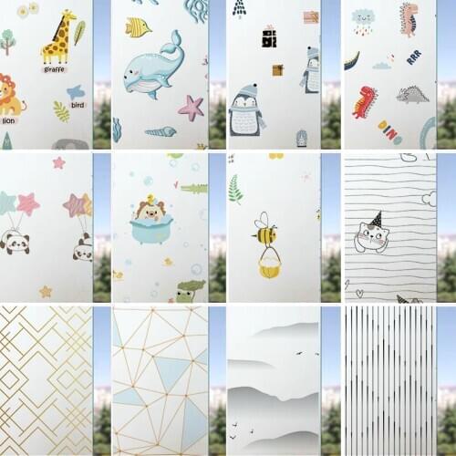 Animal paradise pattern glass sticker window anti-glare frosted shading window film opaque anti-peeping electrostatic sticker