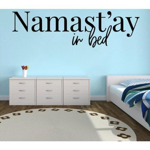 Meditation Room Wall Sticker Quote Namast'ay In Bed Vinyl Decal Lounge Wall Decor Removable Bedroom Art Mural Relax