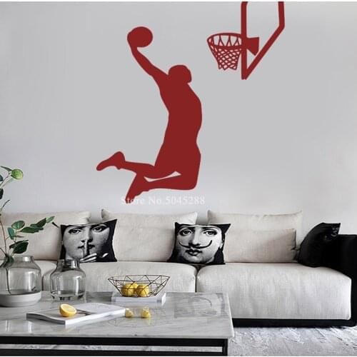 Personalized Basketball Wall Stickers for Boys Room Art Sport Wallpapers Basketball Decal Custom Color Affordable Beautiful Z221