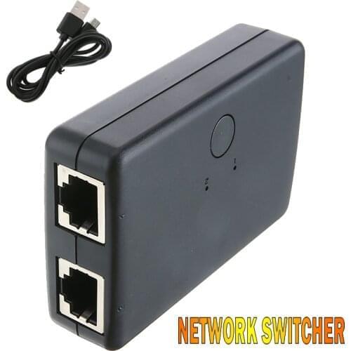 POHIKS 1pc Portable Mini 2 Port Network Switch Durable Computer Ethernet Internet Adapter For PC Computers