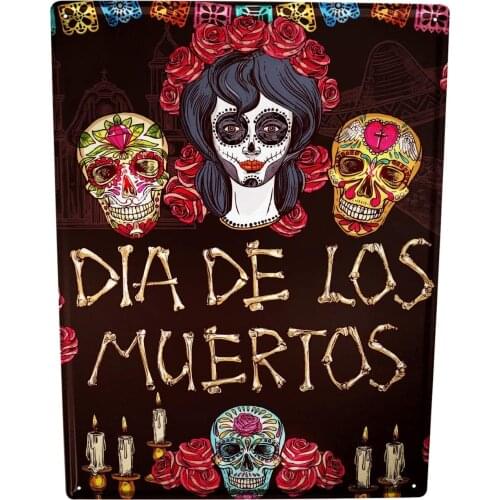 SINCE 2004 Metal Plate Retro Dia de Los Muertos