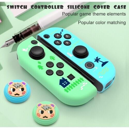 2pcs Silicone Rubber Controller Case Gel Protective Cover Grip Thumb Stick Analog Caps For Nintendo Switch Console Joystick