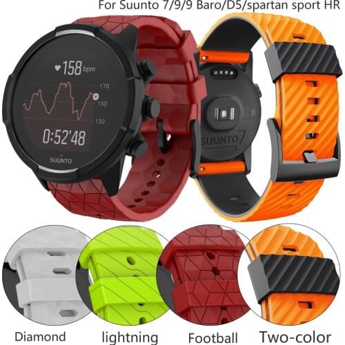 For Suunto 7/9Baro Silicone Replacement Watchband Wrist Band Strap Copper Bracelet Compatible with For spartan sport/wrist hr/D5