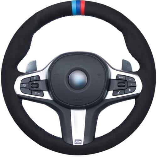 Hand-stitched Black Suede Steering Wheel Cover for BMW M Sport G30 G31 G32 G20 G21 G14 G15 G16 X3 G01 X4 G02 X5