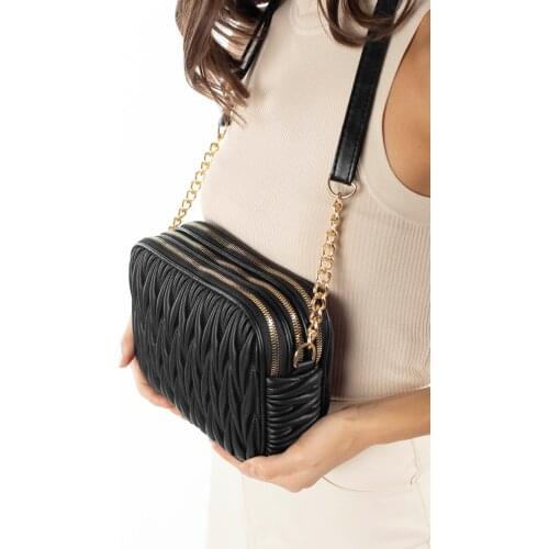 The same Butikte 2. Product 1 TL Black Female Multi-Compartment Quilted Messenger Bag