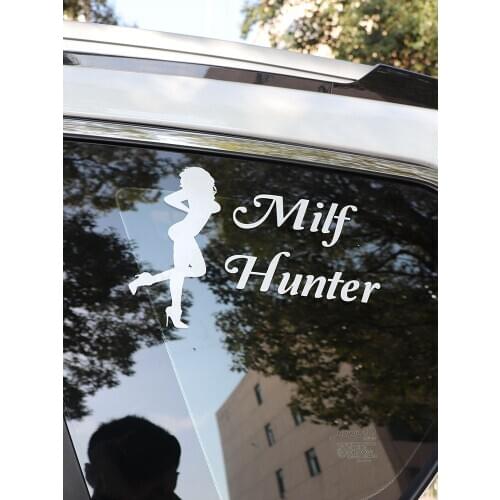 ZTTZDY 21.5CM*15CM Fashion Milf Hunter Vinyl Car Window Sticker Decal Black Silver ZJ2-0071