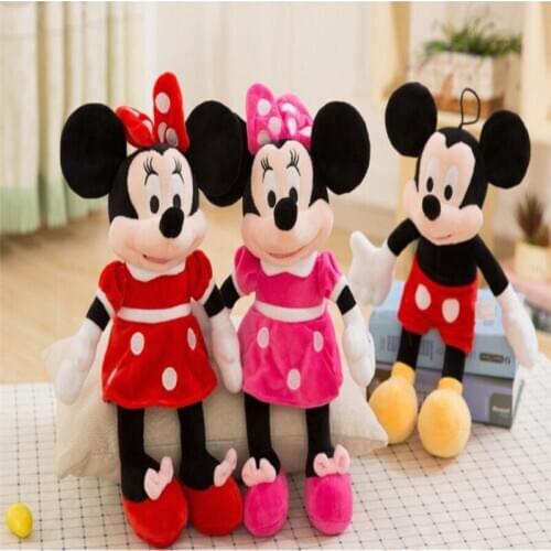 High Quality Disney Plush Toys Cute Mickey Mouse Minnie Stitch Tiger Vigny Bear Animals Stuffed Doll Children Christmas Gifts